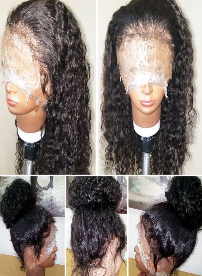 JYZ Burmese Curly Hair Lace Front Wigs Human Hair 180% Density Pre Plucked Bleached Knots with Baby Hair 13X4 HD Lace Brazilian Wet Raw Human Hair Wigs 10 Inch Free Part Natural Color - Image 3
